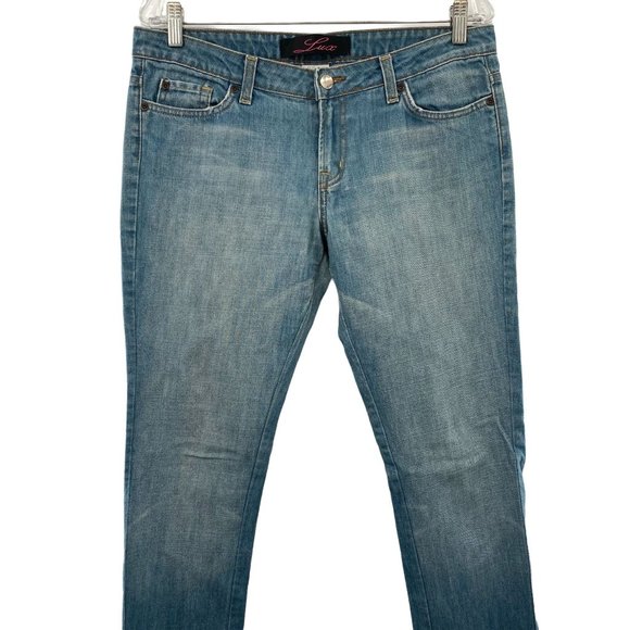 LUX STRAIGHT LEG LIGHT BLUE JEANS WOMENS SIZE 9 - Picture 5 of 11
